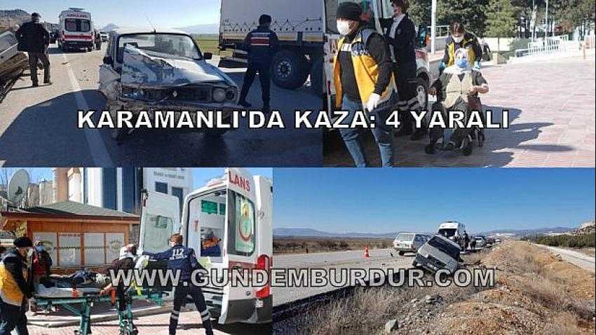 KARAMANLI’DA KAZA : 4 YARALI