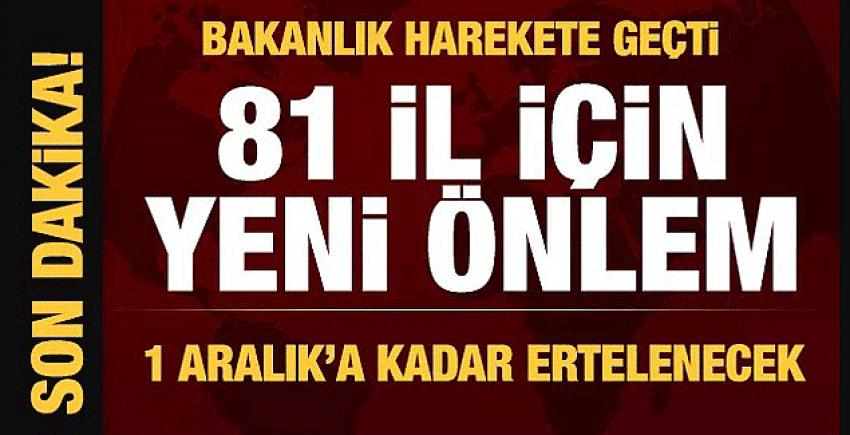 Kurumların, STK’ların etkinlikleri 1 Aralık’a ertelendi