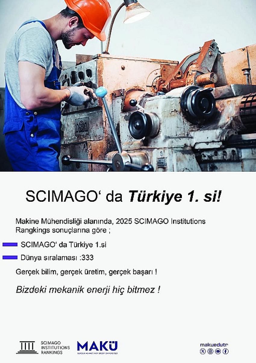 MAKÜ, Makine Mühendisliği alanında Türkiye birincisi oldu