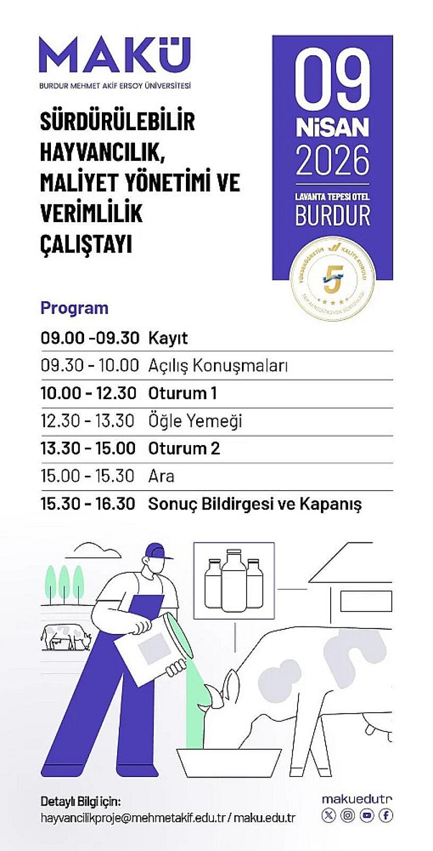 MAKÜ’de “Sürdürülebilir Hayvancılık Çalıştayı” düzenlenecek