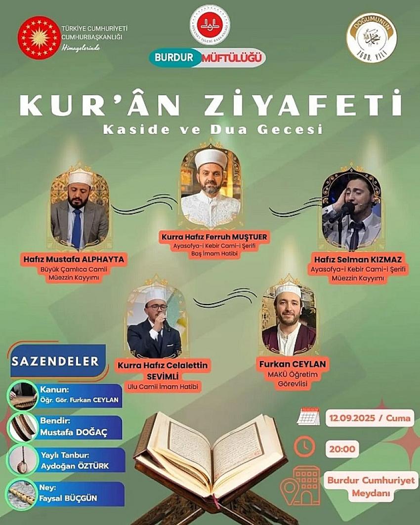 Ünlü Hafız ve İmam Hatipler Burdura Geliyor