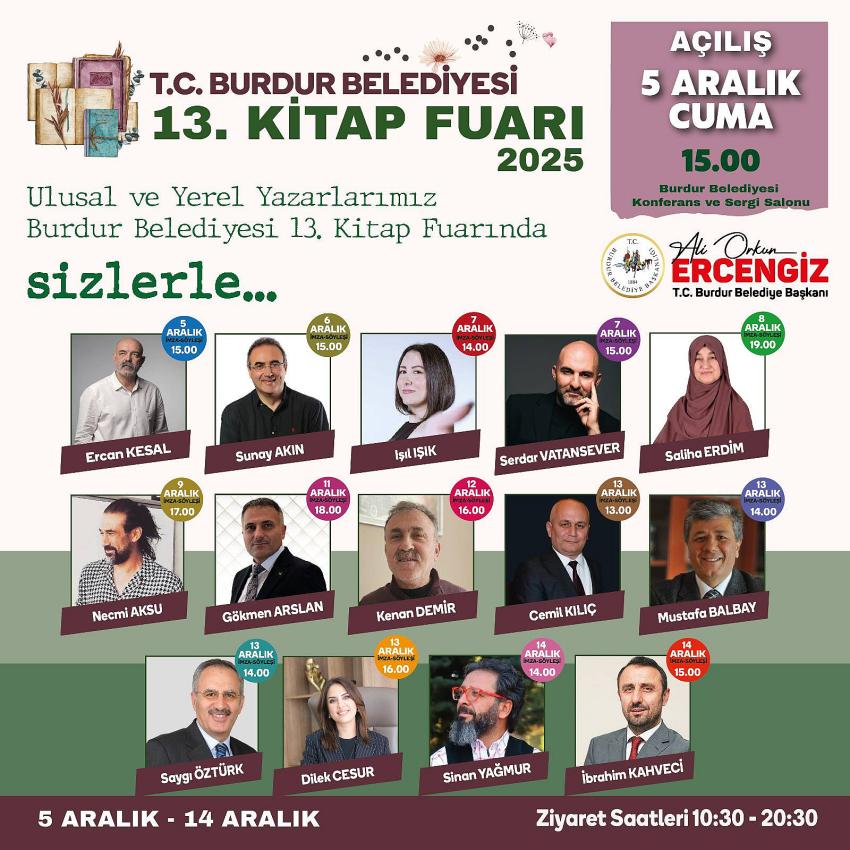 13. Burdur Kitap Fuarı Başlıyor