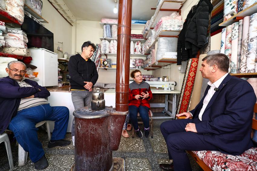 Başkan Ercengiz’den yorgancılık yapan Münevver Muslu’ya ziyaret