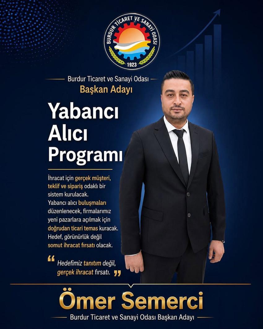 Burdur’un ürünleri dünyaya açılacak! BUTSO Başkan Adayı Ömer Semerci hedefini açıkladı