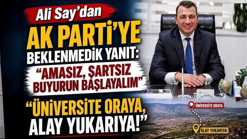 Ali Say’dan Ak Parti’ye Beklenmedik Yanıt: "Amasız, Şartsız Buyurun Başlayalım"