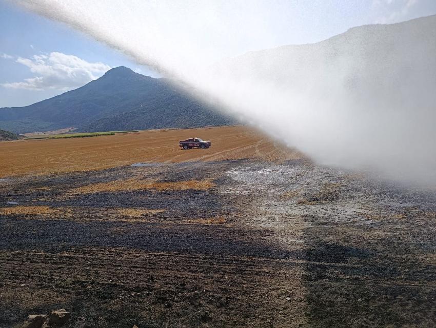 Karaaliler Köyü’nde Arazi Yangını: İtfaiye Zamanında Müdahale Etti