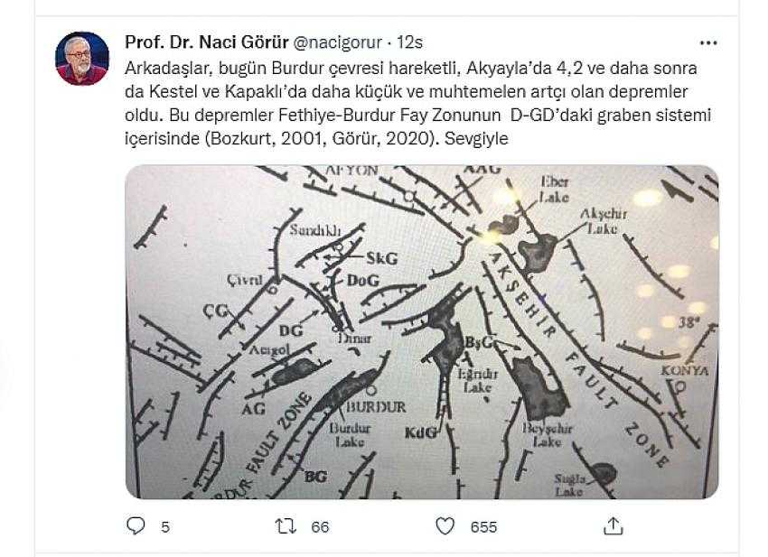 Burdur depremlerinin ardından Prof. Görür uyarı geldi