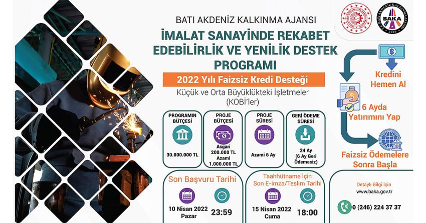 BAKA’DAN BATI AKDENİZ’DEKİ KOBİ’LERE DESTEK PROGRAMI