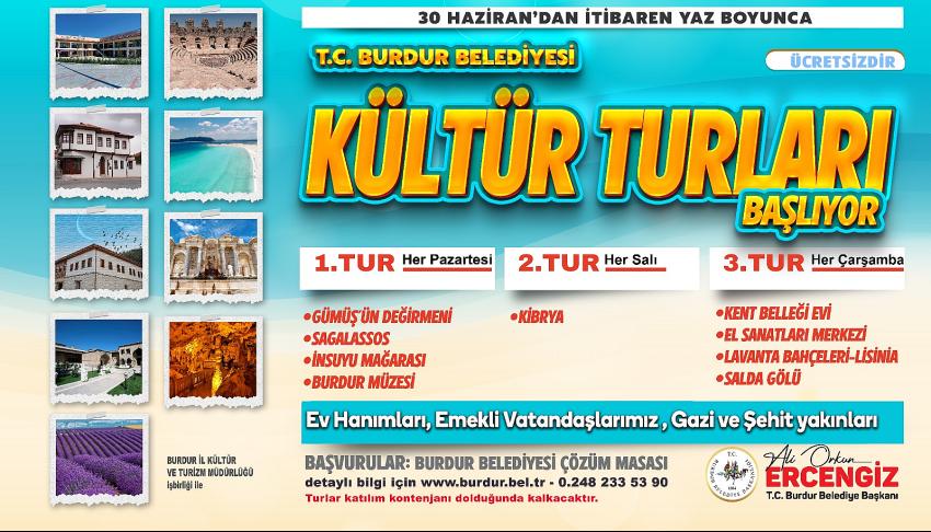 Burdur’da Ücretsiz Kültür Turları Başladı