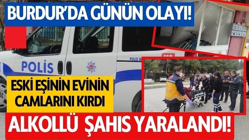 Eski eşinin evinin camlarını kırdı, yaralandı