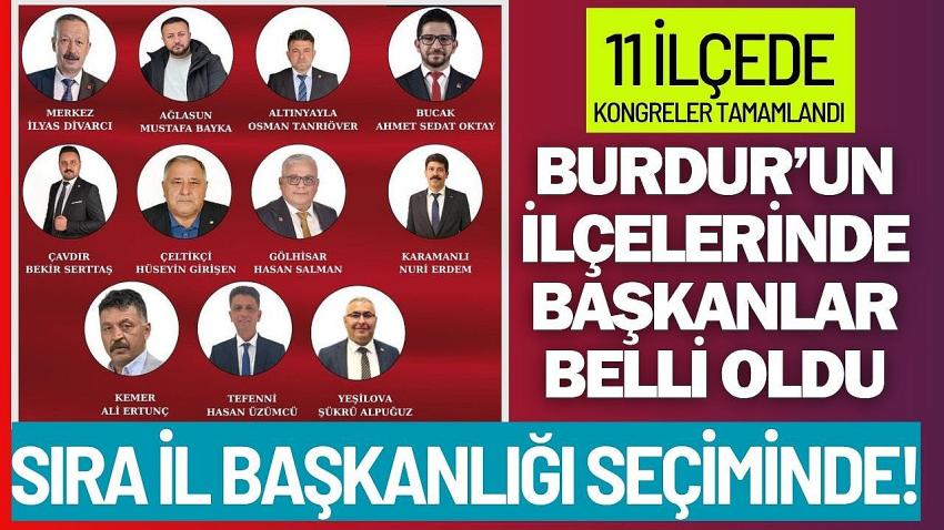 Burdur CHP'de İlçe Kongreleri tamam, Sıra İl Kongresinde