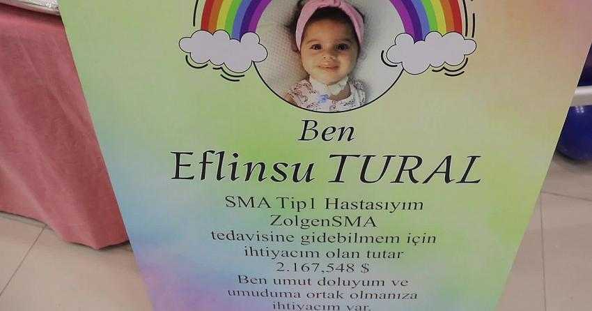 BURDUR SMA HASTASI EFLİNSU İÇİN TEK YÜREK OLDU