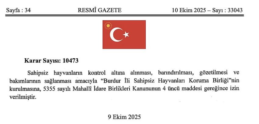 Burdur'da O Birliğin Kurulmasına İzin Verildi