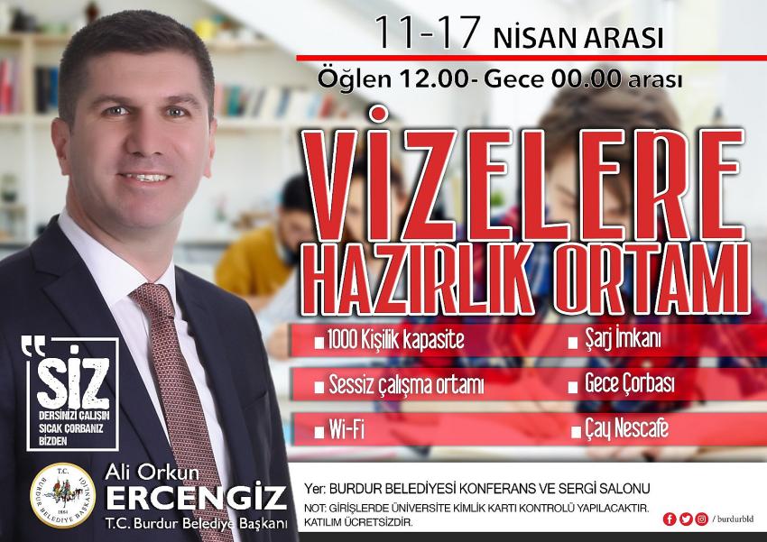 BAŞKAN ERCENGİZ’DEN MAKÜ ÖĞRENCİLERİNE VİZELERE HAZIRLIK ORTAMI