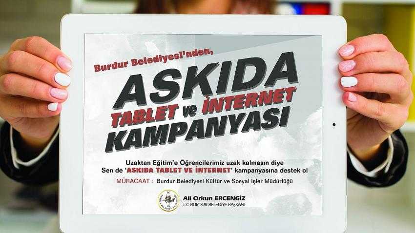 Burdur Belediyesi, ‘Askıda tablet ve internet’ kampanyası başlattı