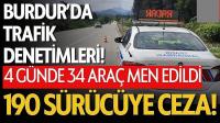 Burdur'da 190 Araç Sürücüsüne Ceza!