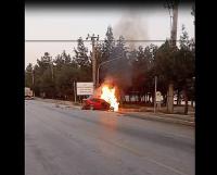 Burdur'da Otomobil Alev Topuna Döndü