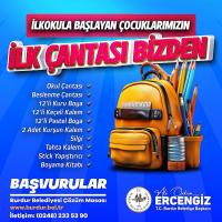 İlkokula Başlayan Çocuklara ilk çantaları Başkan Ercengiz'den