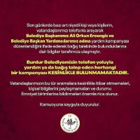 Burdur Belediyesi Vatandaşları Uyardı