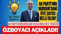 AK Parti'nin Burdur’daki Üye Sayısı Belli Oldu! Başkan Özboyacı Açıkladı