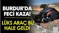 Burdur'da Lastiği Patlayan Otomobil Takla Attı