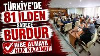 Türkiye'de 81 İlden Sadece Burdur Hibe Almaya Hak Kazandı!