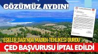 Eşeler Dağı’nda Maden Tehlikesi Durdu: ÇED Başvurusu İptal Edildi