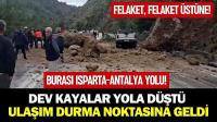 Dev kayalar yola düştü, ulaşım durma noktasına geldi