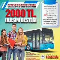 Burdur'da Öğrencilere 2.000 TL Ulaşım Desteği!