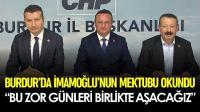 CHP Burdur’da İmamoğlu’nun Mektubunu Okudu