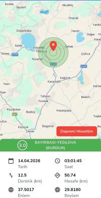 Burdur'da Gece Yarısı Deprem! Kendini Hatırlattı