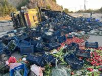 Burdur'da Kamyon Devrildi; Sürücü Yaralandı