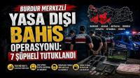 Burdur Merkezli Yasa Dışı Bahis Operasyonu: 7 Şüpheli Tutuklandı