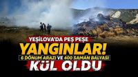 Yeşilova'da Peş Peşe Yangınlar! 6 Dönüm Arazi ve 400 Saman Balyası Kül Oldu