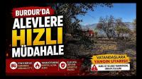 Burdur’da Alevlere Hızlı Müdahale