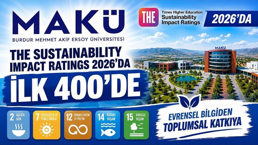 MAKÜ, THE Sustainability Impact Ratings 2026’da ilk 400’de