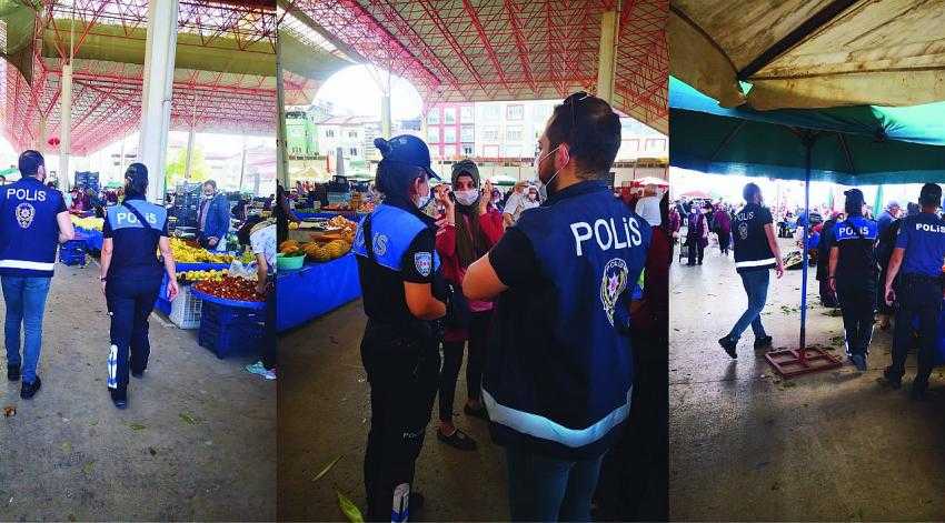 Polis ekiplerinden Salı Pazarı’nda denetim