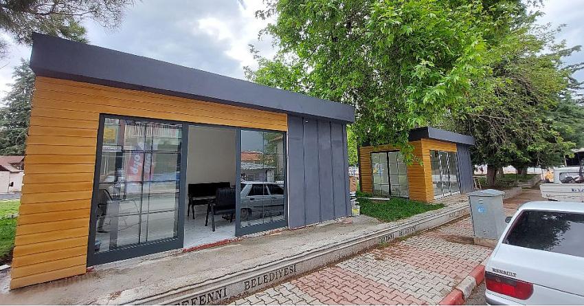 Tefenni'de belediye tarafından dükkanlar yapılıyor