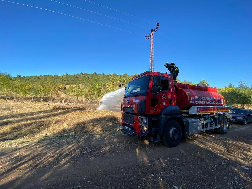 Kuşbaba Köyünde yangın büyümeden söndürüldü