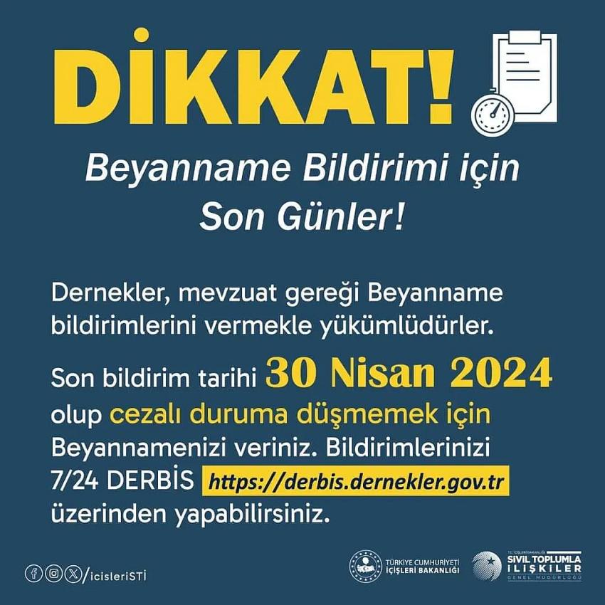 Burdur'daki Derneklerin Dikkatine! 30 Nisan'a Kadar Süreniz Var