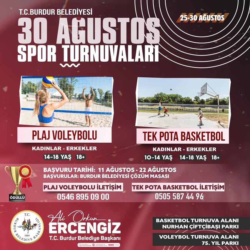 Burdur’da Plaj Voleybolu ve Basketbol Heyecanı