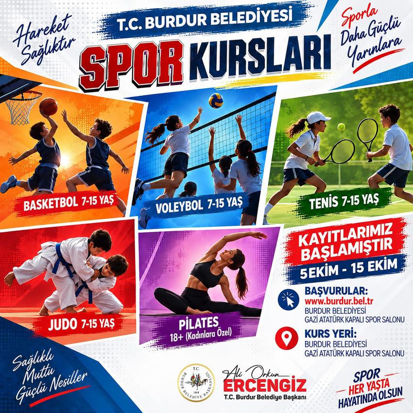 Burdur Belediyesi’nden 7’den 70’e Spor Kursları! Kayıtlar Başladı