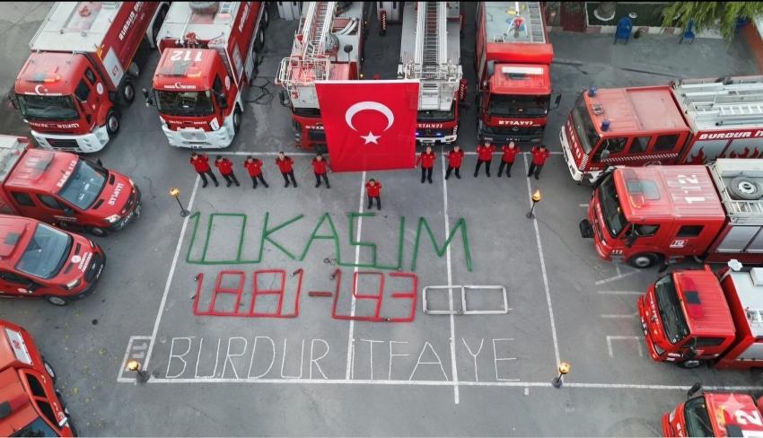 Burdur İtfaiyesinden Anlamlı 10 Kasım Anması