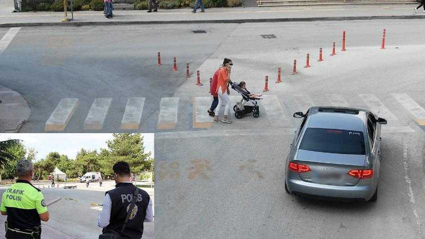 Burdur’da Emniyet’ten ‘dronlu yaya yolu’ denetimi