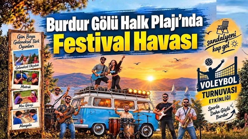 Burdur Gölü Halk Plajı’nda Festival Havası