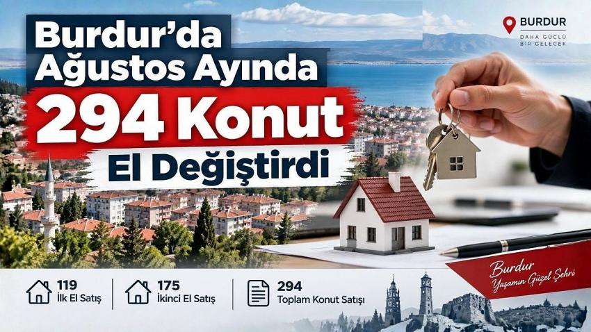 Burdur’da Ağustos Ayında 294 Konut El Değiştirdi