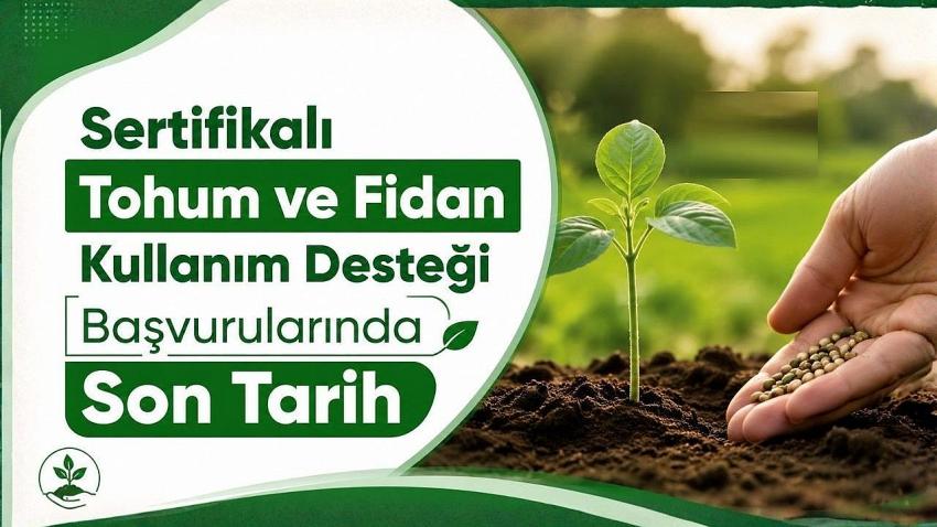 Sertifikalı Tohum ve Fidan Kullanım Desteği Başvurularında Son Tarih